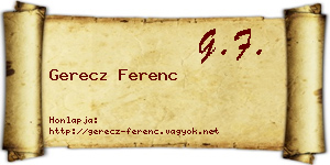 Gerecz Ferenc névjegykártya