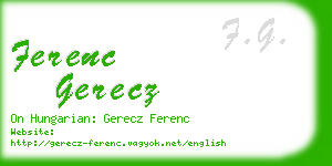 ferenc gerecz business card